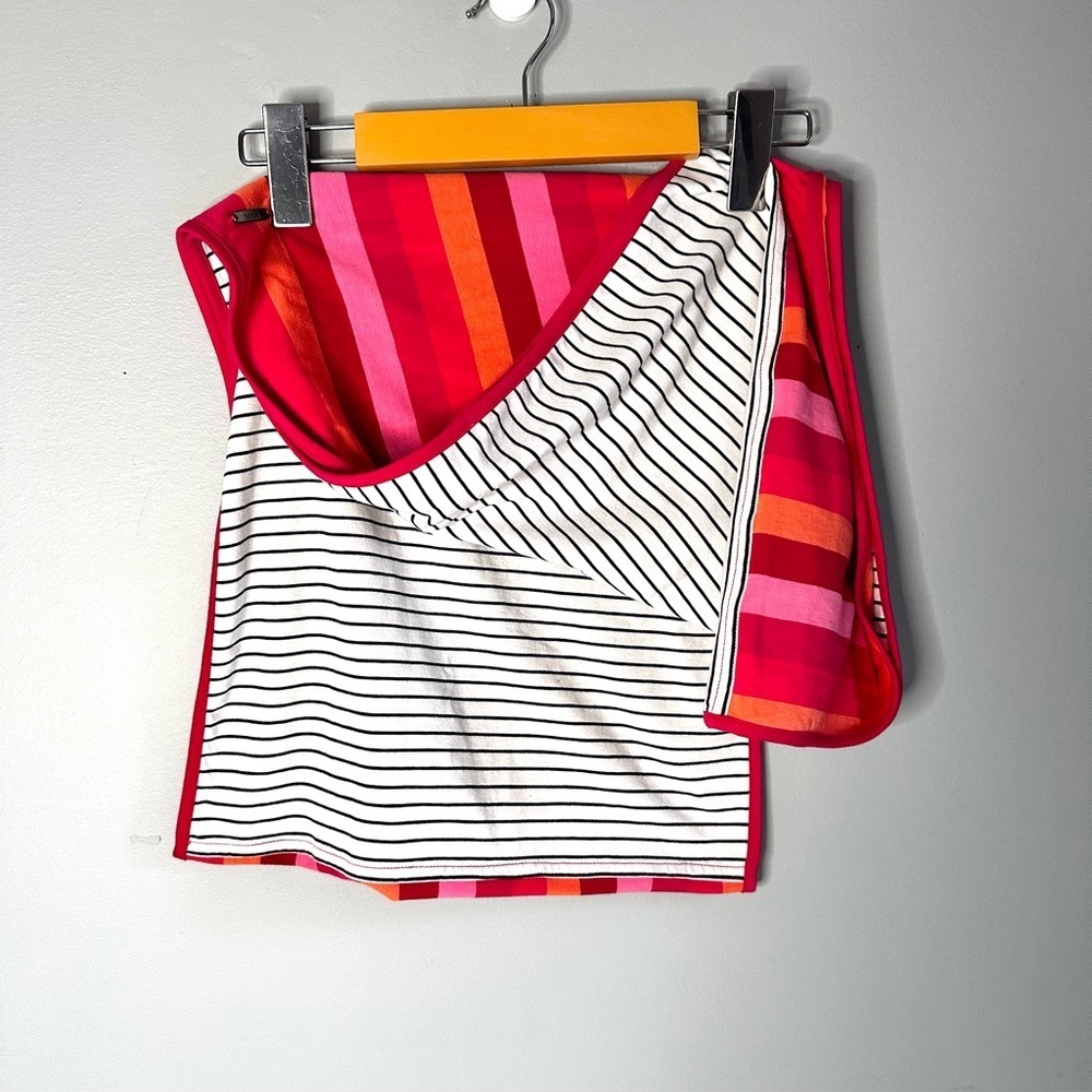 LOLE Brightly Coloured Infinity Scarf, Jersey Fabric, Contrasting Pattern